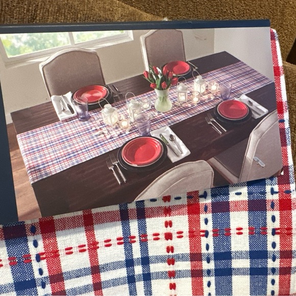 Nautica 4Th of July America Stars Stripes Patriotic Table Runner 16x72” - Picture 2 of 3